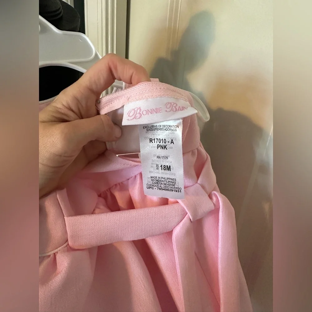 NWT Bonnie Baby Pink Polka Dot Kids Coat and Dress Set